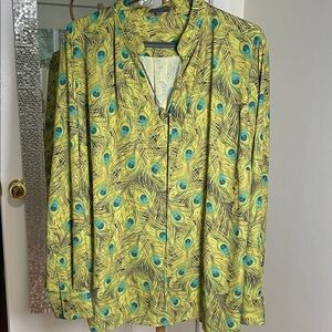 NWOT, Limited Peacock Feather Pullover Blouse, Size 2X